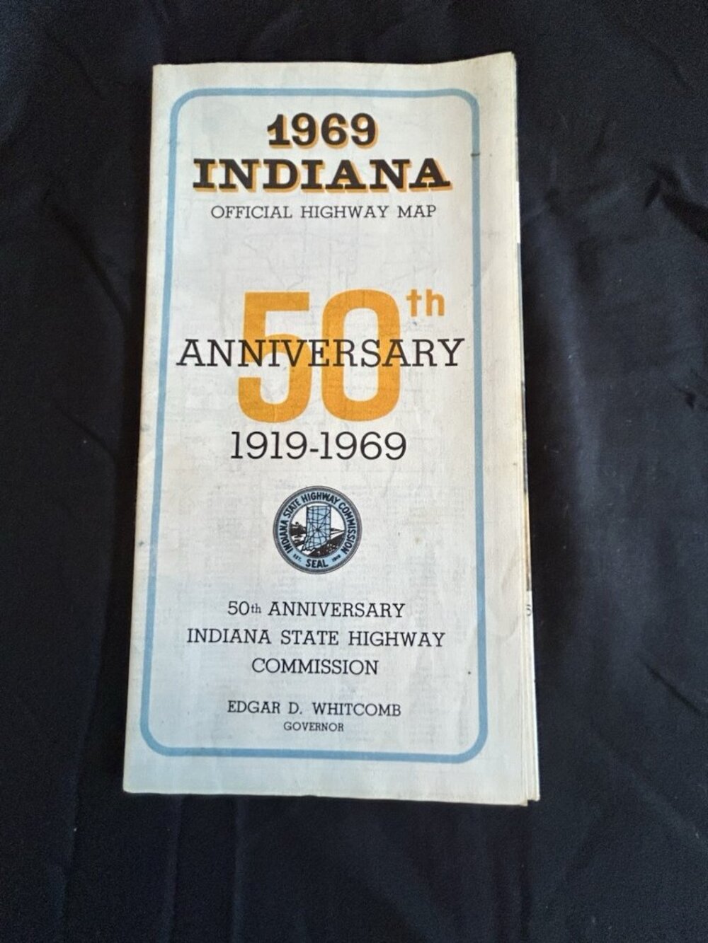 Vintage 1969 50th Anniversay. Indiana Official Highway Map